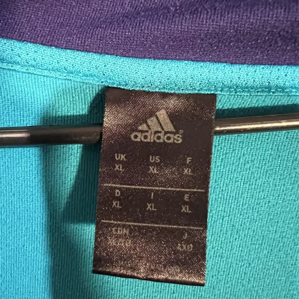 Charlotte Hornets Hoodie Mens XL Teal Purple NBA Basketball Adidas Full Zip